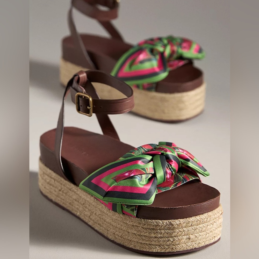 Farm Rio Marsala Scarf Espadrille Flatform Sandal